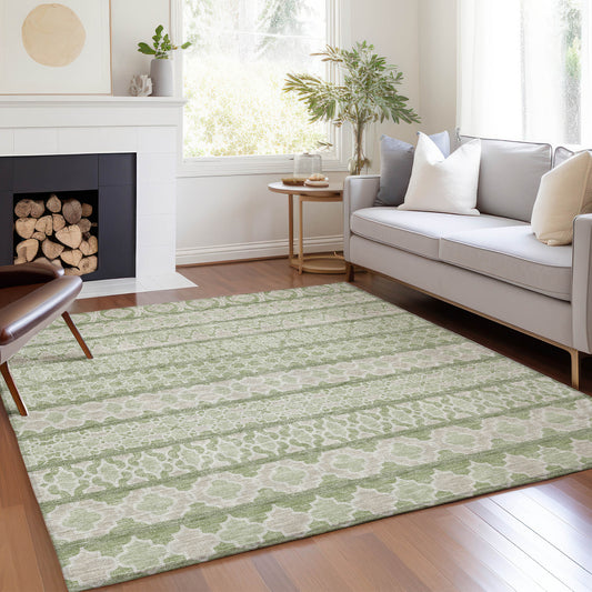 Addison Rugs Chantille ACN726AL 10 x 14 (ft) Aloe Rectangular Indoor/Outdoor Geometric Machine washable Area rug