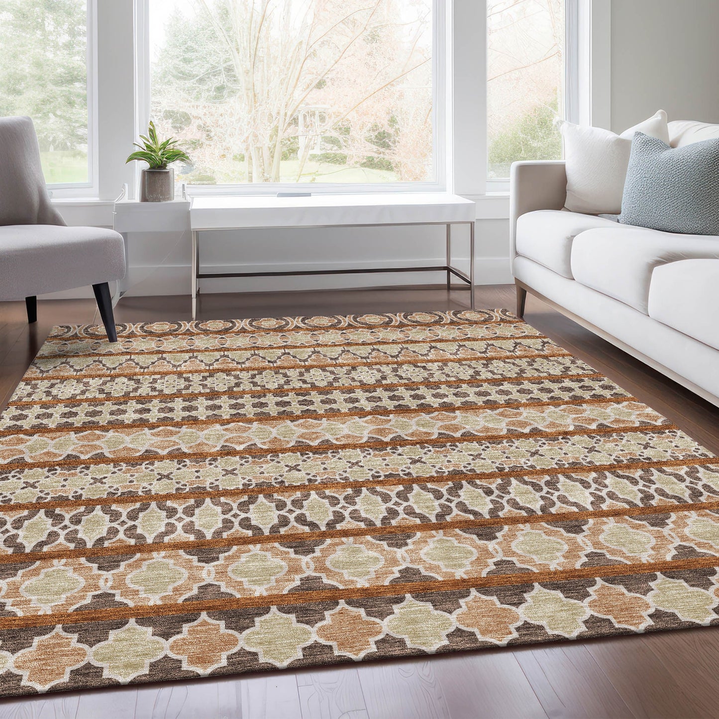 Addison Rugs Chantille ACN726CH 10 x 14 (ft) Chocolate Rectangular Indoor/Outdoor Geometric Machine washable Area rug