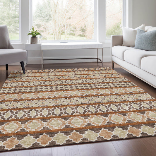 Addison Rugs Chantille ACN726CH 10 x 14 (ft) Chocolate Rectangular Indoor/Outdoor Geometric Machine washable Area rug