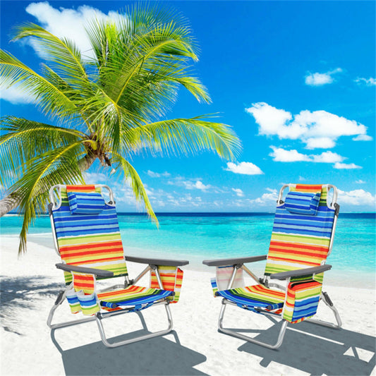 BABOOM Polyester colourful Folding Beach chair Adjustable and Carrying Strap/Handle Included
