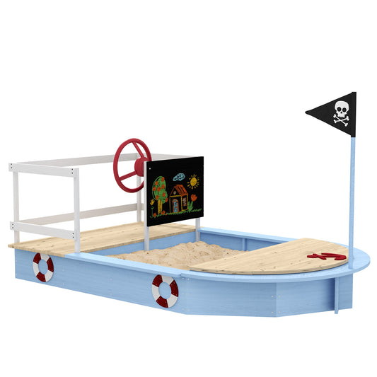 Siavonce 68.00-in x 44.00-in Blue Irregular Wood Sandbox