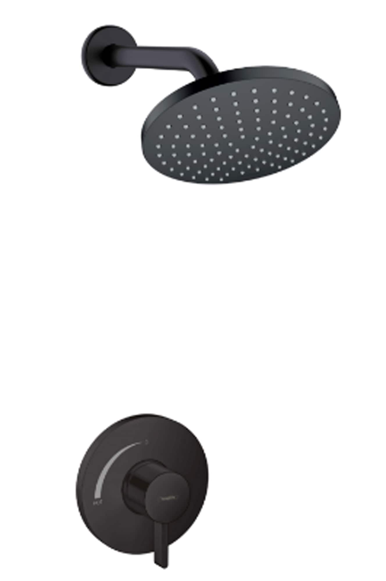 Hansgrohe Vernis Blend Matte Black 1-handle Single function 8.1-in Round Shower Faucet