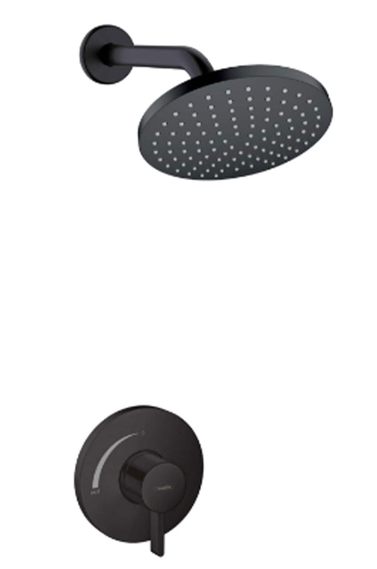Hansgrohe Vernis Blend Matte Black 1-handle Single function 8.1-in Round Shower Faucet