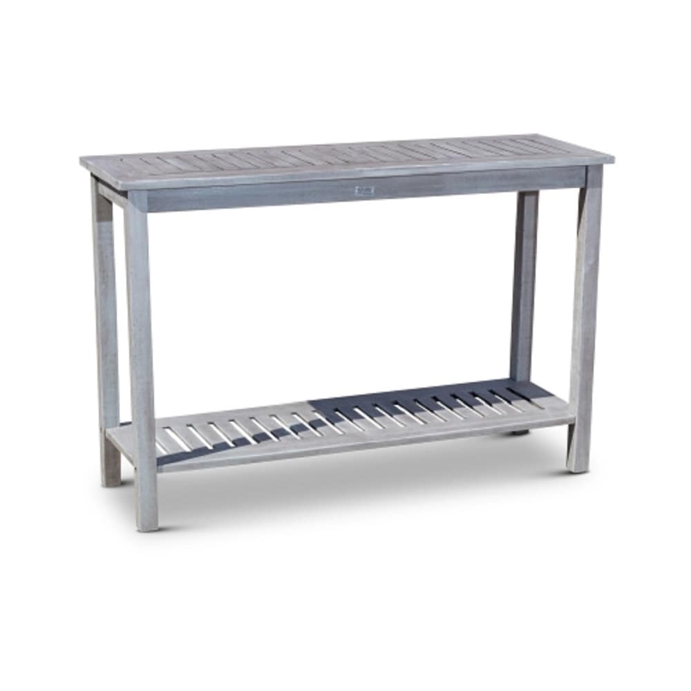 ZAKLOOP Eucalyptus Console Table Rectangle Outdoor Dining Table 16-in W x 48-in L