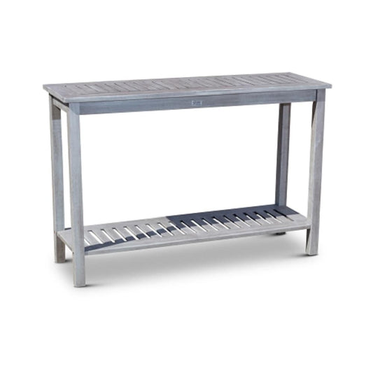 ZAKLOOP Eucalyptus Console Table Rectangle Outdoor Dining Table 16-in W x 48-in L