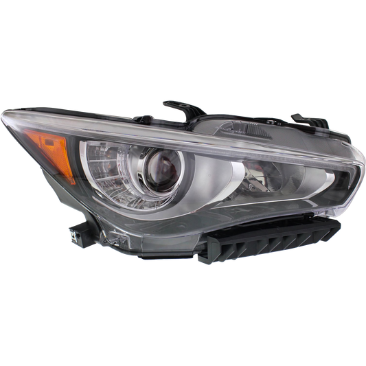 Garage-Pro Headlight Assembly Compatible with 2014-2017 Infiniti Q50 Passenger Side LED with Bulb
