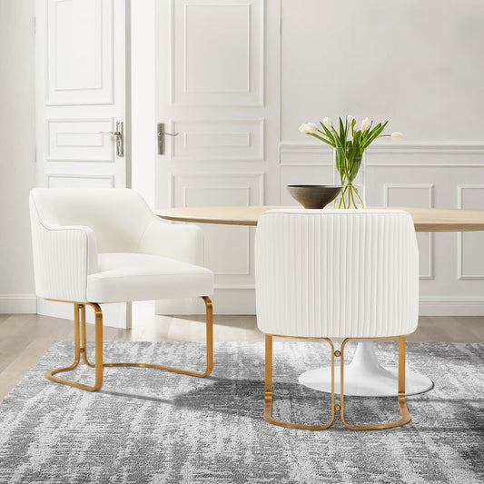 Manhattan Comfort Contemporary/Modern Faux Leather Upholstered Dining Arm Chair (Wood Frame)