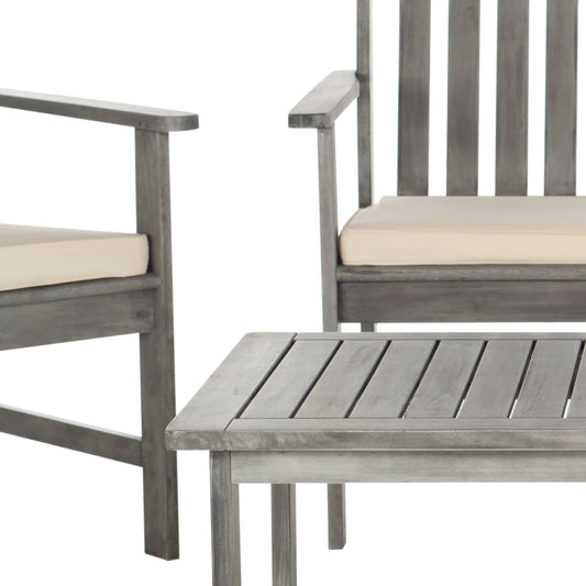 Safavieh Burbank 4 -Piece Patio Conversation Set with Off-white Cushions