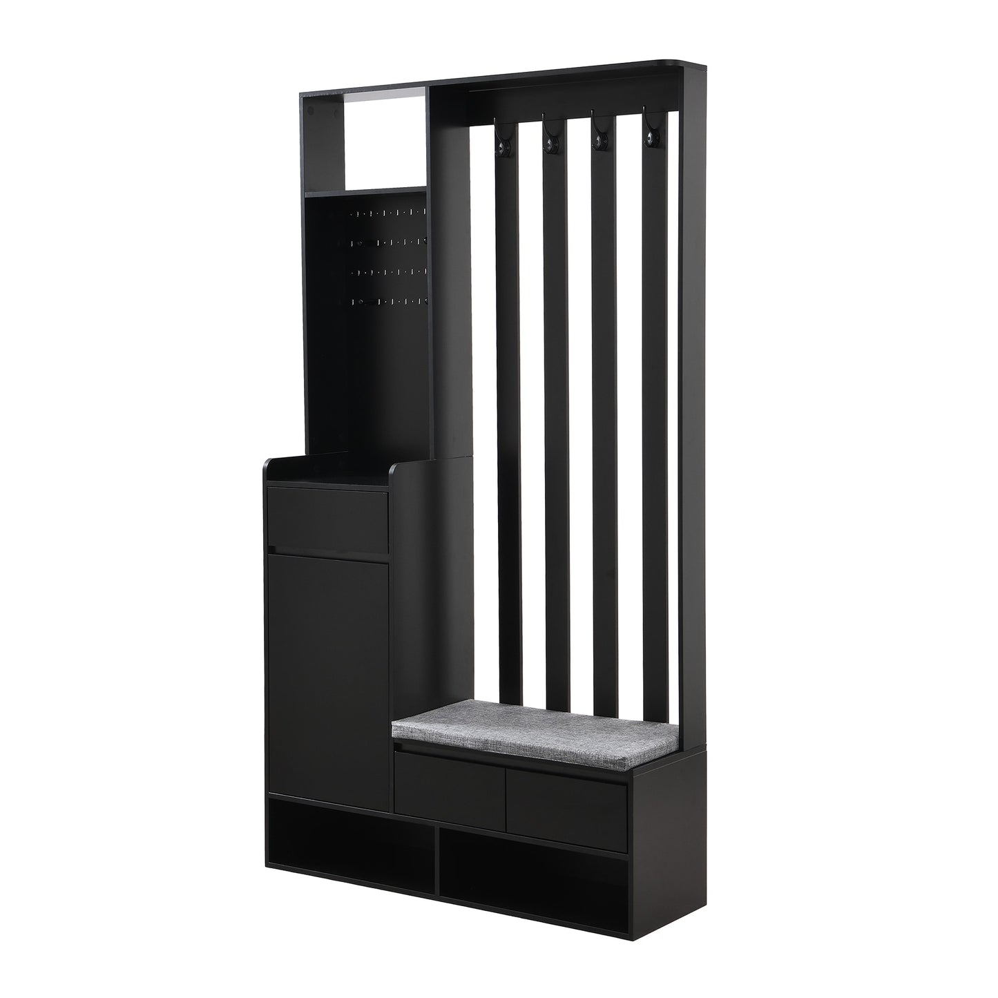 Flynama Modern 39.3-in Black Wood Hall Tree