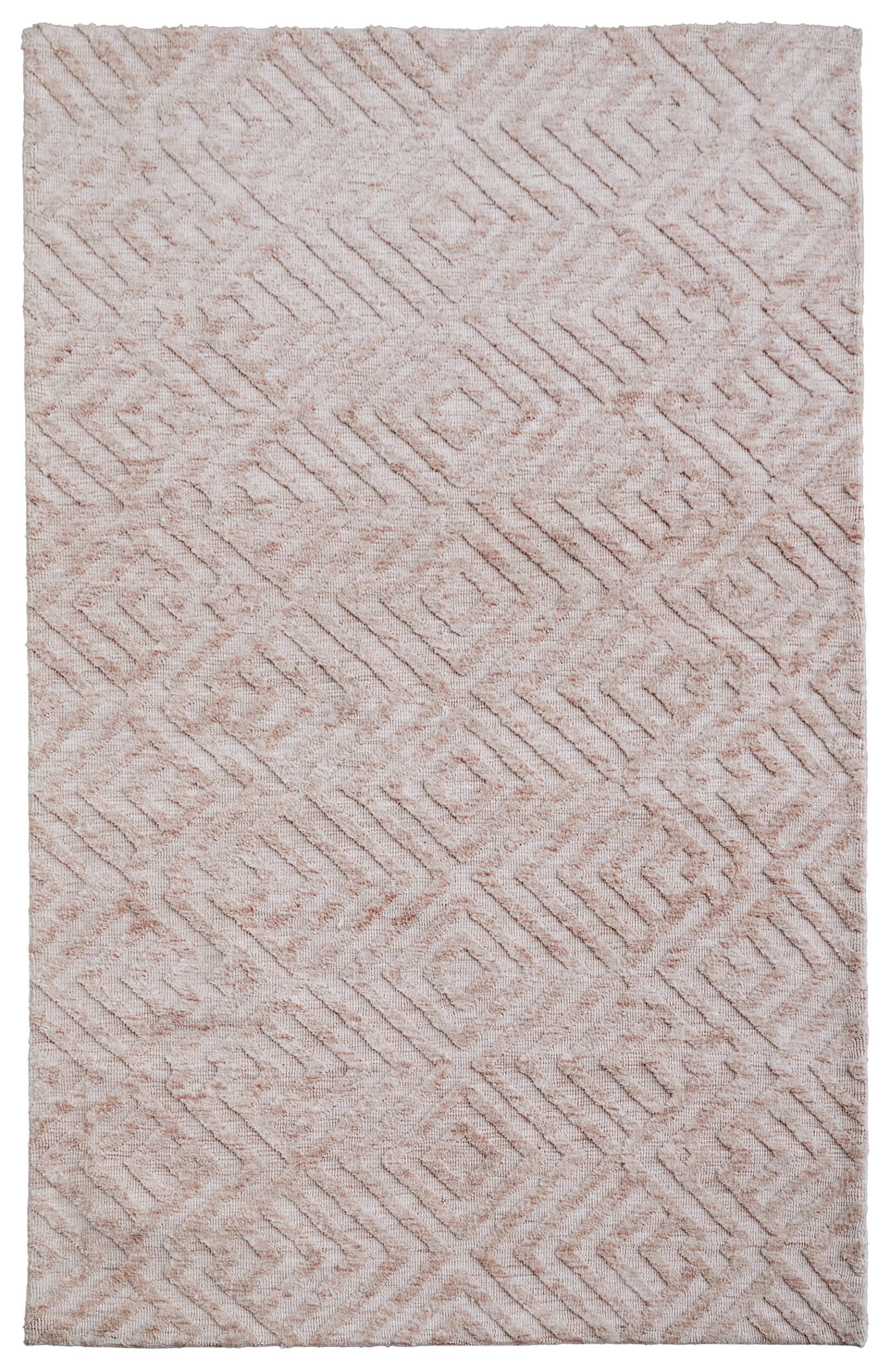 Room Envy Oliena 5 x 8 (ft) Loomed Blush Pink Rectangular Indoor Geometric Mid-Century Modern Pet Friendly Area rug