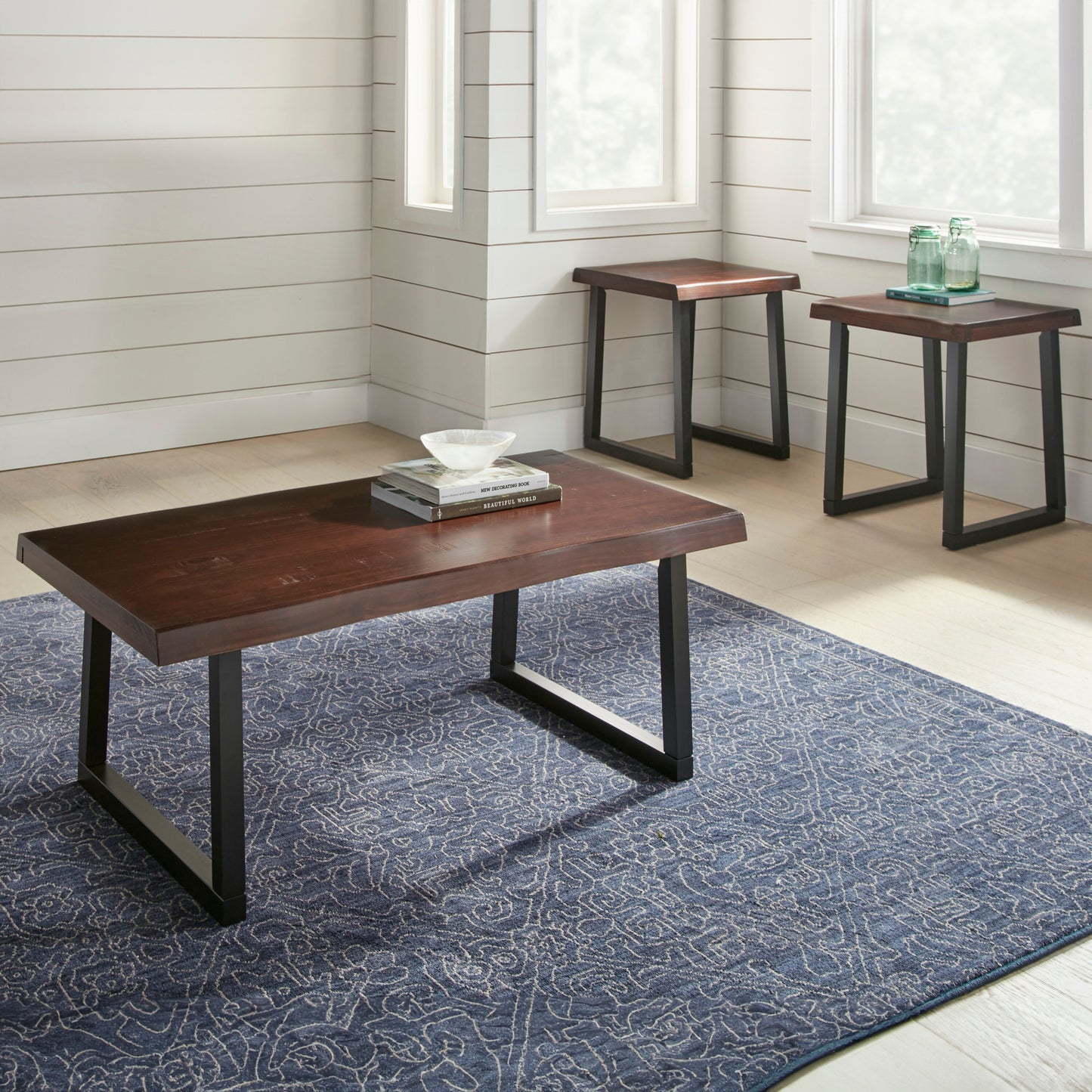 Steve Silver 3 -Piece Rustic Cherry Pine Accent Table Set