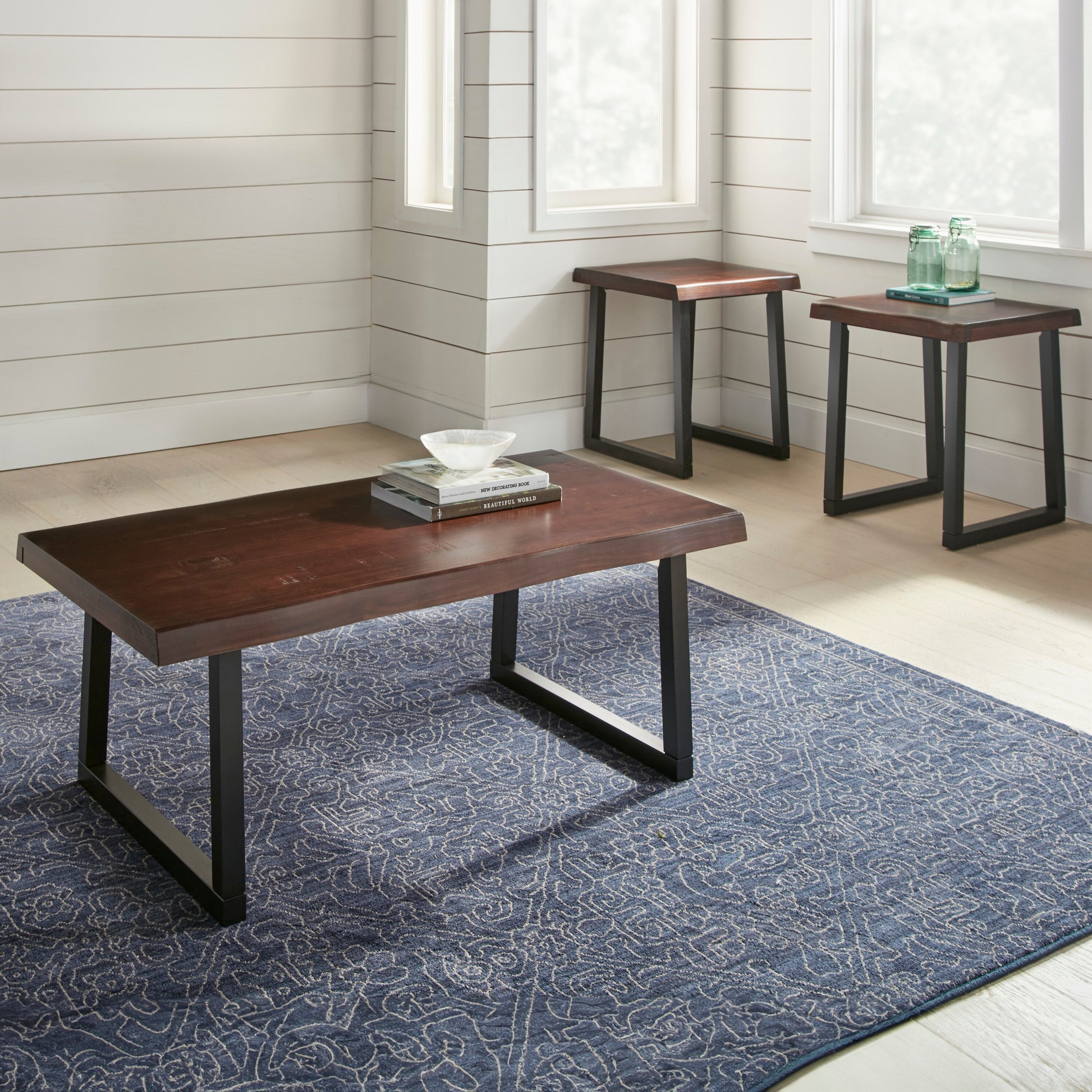 Steve Silver 3 -Piece Rustic Cherry Pine Accent Table Set