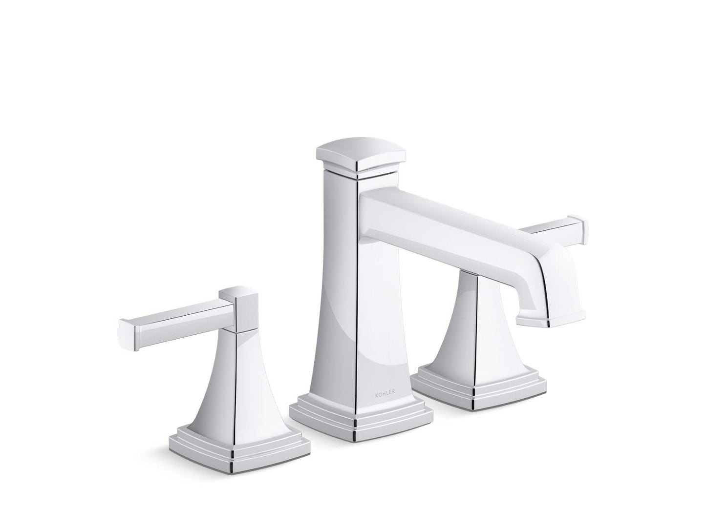 KOHLER Riff Deck-Mount Roman Tub Filler in Polished Chrome With Lever Handles (Valve Not Included)