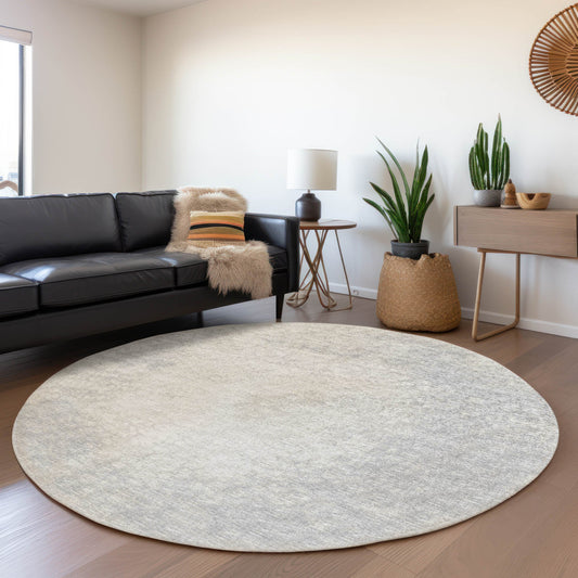 Addison Rugs Mayfield AMF34GY 8 x 8 (ft) Loomed Gray Round Indoor Abstract Machine washable Pet Friendly Area rug
