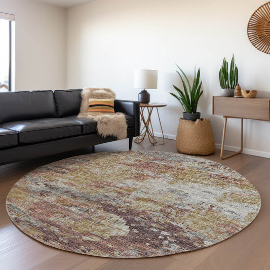 Addison Rugs Mayfield AMF69MU 8 x 8 (ft) Loomed Multi Round Indoor Abstract Machine washable Pet Friendly Area rug