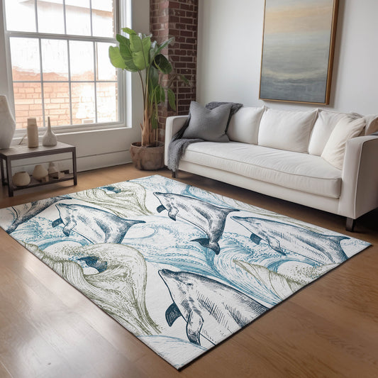 Addison Rugs Mayfield AMF155IV 8 x 10 (ft) Loomed Ivory Rectangular Indoor Geometric Machine washable Pet Friendly Area rug