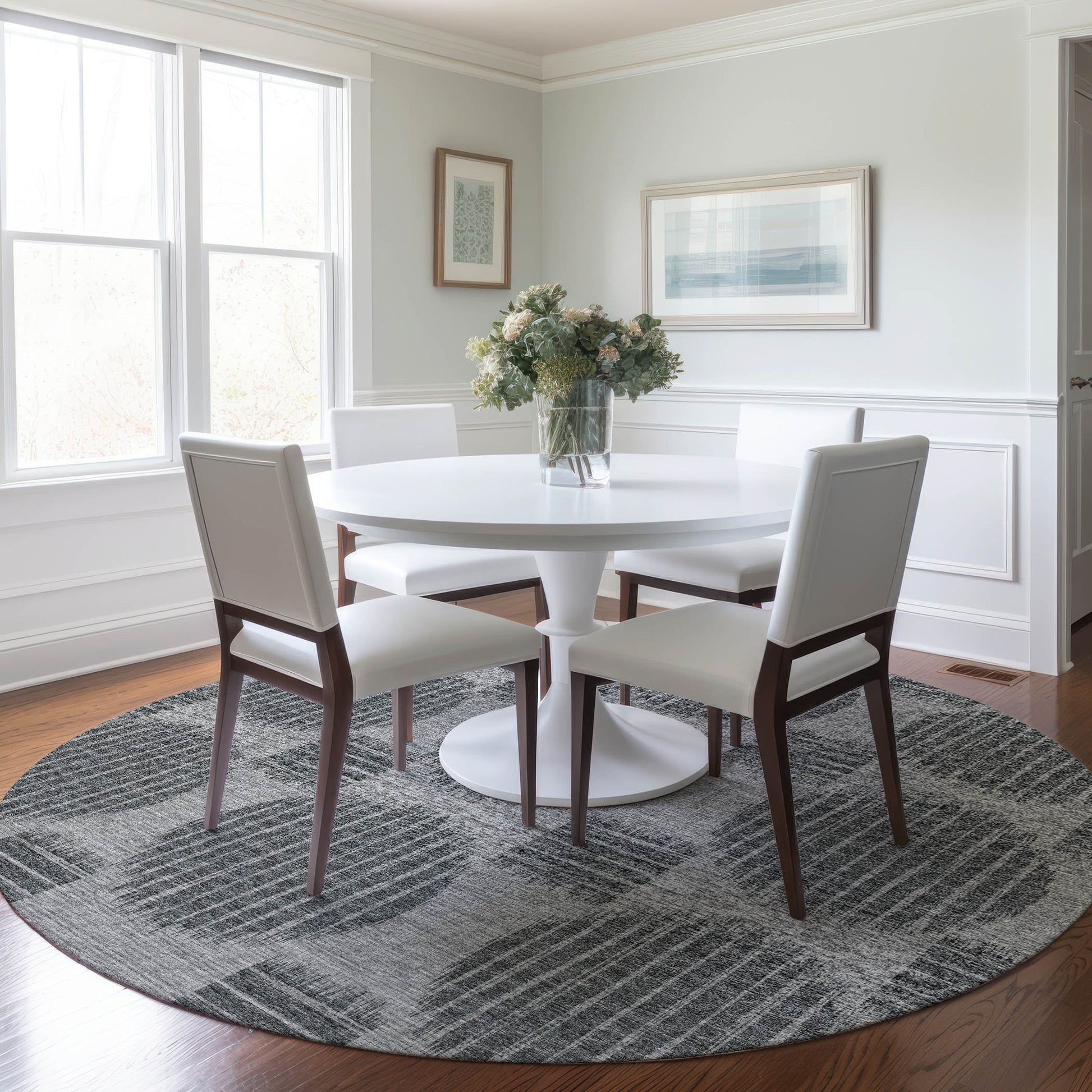Addison Rugs Mayfield AMF119SH 8 x 8 (ft) Loomed Shadow Round Indoor Geometric Machine washable Pet Friendly Area rug
