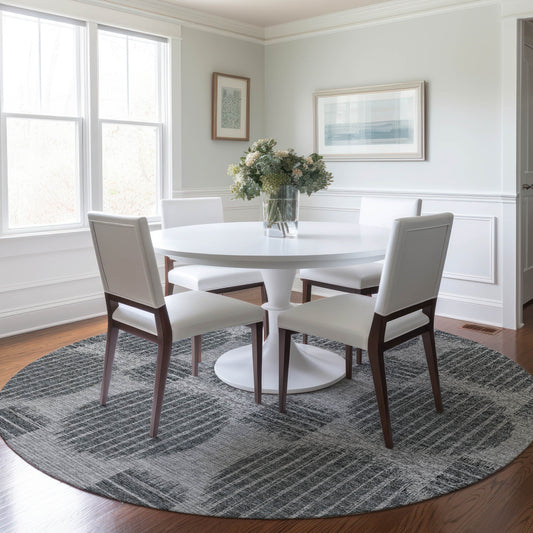 Addison Rugs Mayfield AMF119SH 8 x 8 (ft) Loomed Shadow Round Indoor Geometric Machine washable Pet Friendly Area rug
