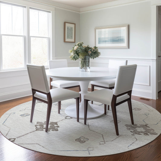 Addison Rugs Mayfield AMF122TA 8 x 8 (ft) Loomed Taupe Round Indoor Geometric Machine washable Pet Friendly Area rug
