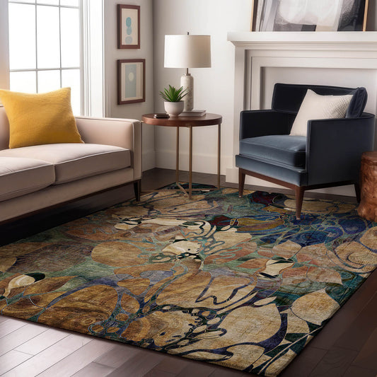 Addison Rugs Mayfield AMF571RD 8 x 8 (ft) Loomed Polyester Red Round Indoor Geometric Machine washable Area rug