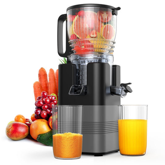 Airpher 68oz Cold Press Juicer,400W Masticating Juicer with 5.8" Large Feed Chute, Easy to Clean, Pulp Separation