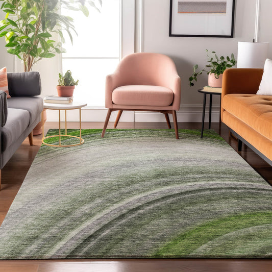 Addison Rugs Mayfield AMF584GE 8 x 10 (ft) Flatweave Green Rectangular Indoor Geometric Machine washable Pet Friendly Area rug