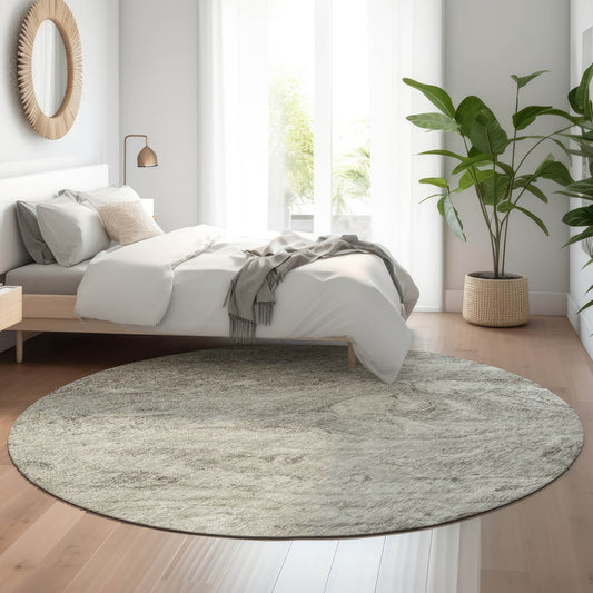 Addison Rugs Mayfield AMF640TP 8 x 8 (ft) Loomed Taupe Round Indoor Geometric Machine washable Pet Friendly Area rug