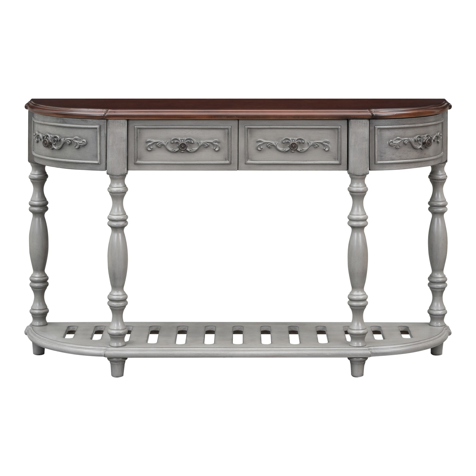 CESICIA Modern MDF Mahogany 47.2-in W x 22.8-in H with Drawers Coffee Table