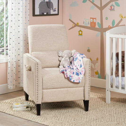 Best Selling Home Decor Beige Polyester Upholstered Recliner