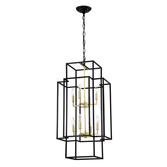 SINOFURN 8 -Light Matte Black Modern/contemporary Beaded For Use in Bedrooms, Dining Rooms, Foyers, Kitchens, Living Rooms Chandelier