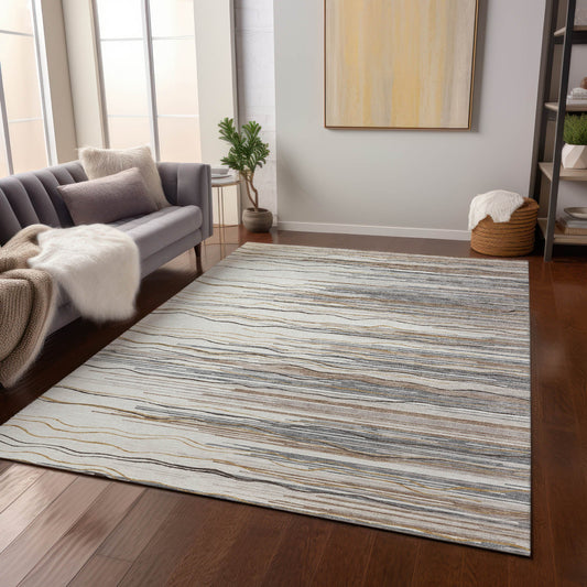 Addison Rugs Chantille ACN996IV 10 x 14 (ft) Ivory Rectangular Indoor/Outdoor Geometric Pet Friendly Area rug