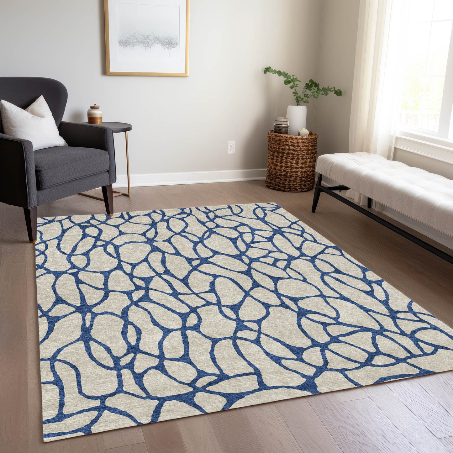 Addison Rugs Chantille ACN1023BG 8 x 10 (ft) Beige Rectangular Indoor/Outdoor Geometric Machine washable Pet Friendly Area rug