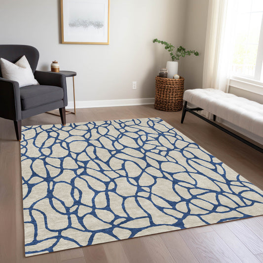 Addison Rugs Chantille ACN1023BG 8 x 10 (ft) Beige Rectangular Indoor/Outdoor Geometric Machine washable Pet Friendly Area rug