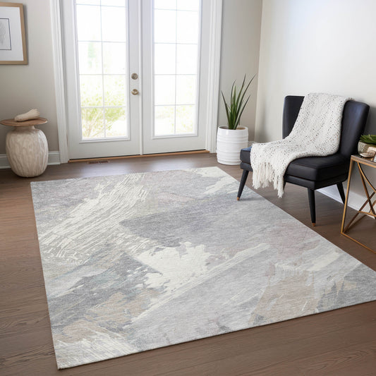 Addison Rugs Chantille ACN1514PU 8 x 10 (ft) Putty Rectangular Indoor/Outdoor Geometric Machine washable Pet Friendly Area rug