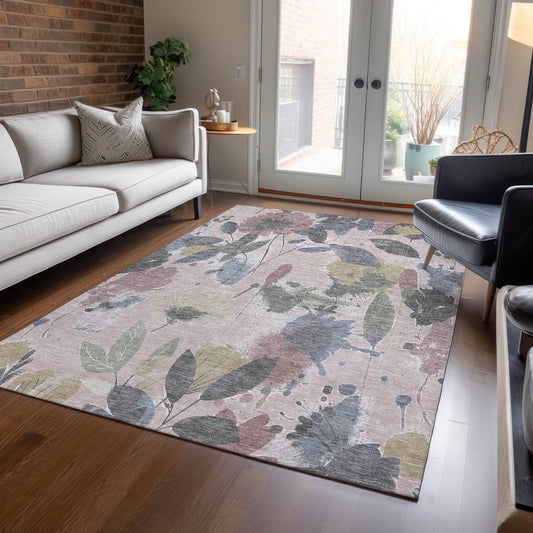 Addison Rugs Chantille ACN1550BL 8 x 10 (ft) Blush Rectangular Indoor/Outdoor Geometric Machine washable Pet Friendly Area rug
