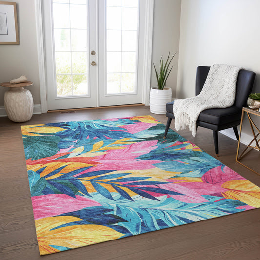 Addison Rugs Chantille ACN1497SK 8 x 10 (ft) Sky Rectangular Indoor/Outdoor Geometric Machine washable Pet Friendly Area rug