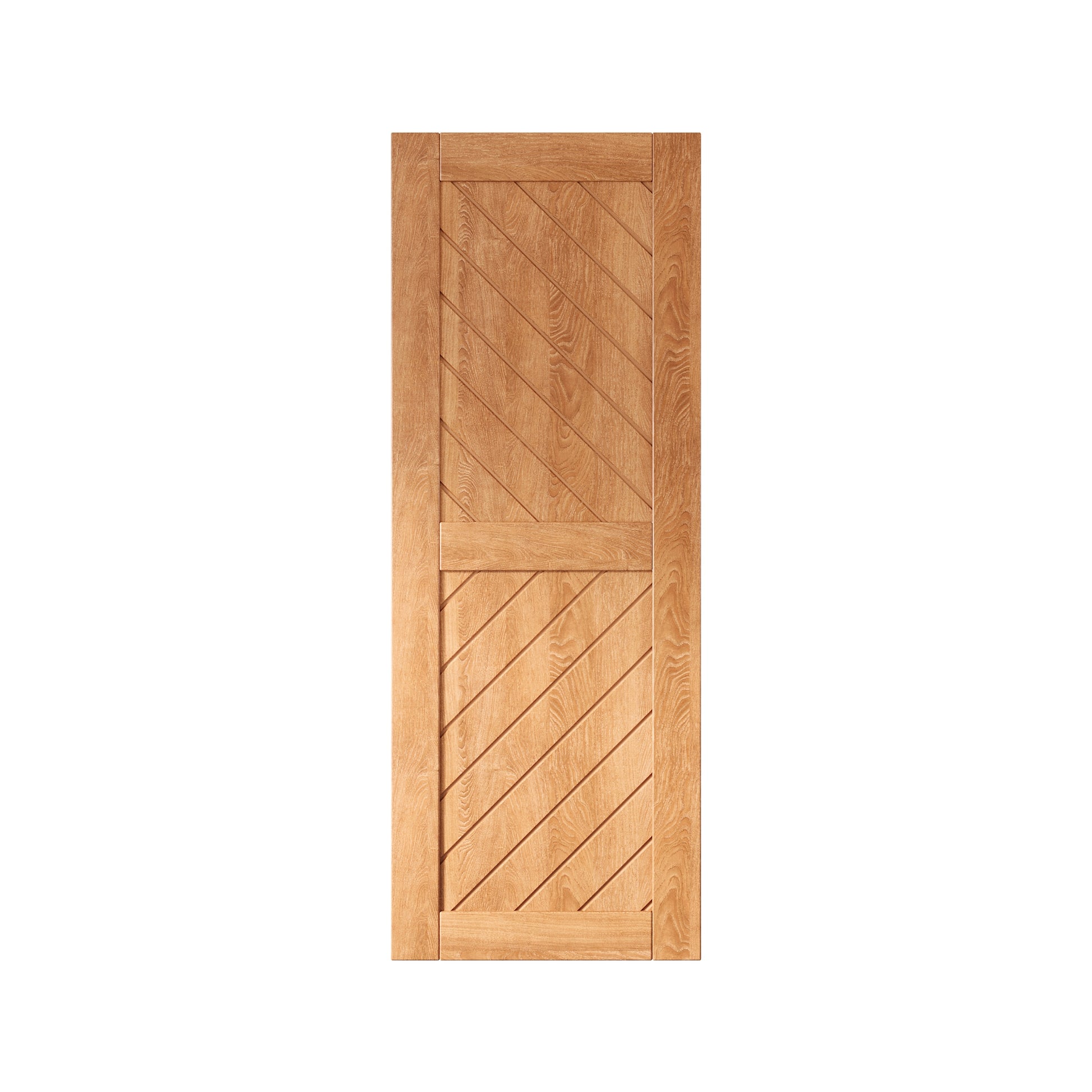 HOMACER 30-in x 80-in Early American Prefinished Non-standard Pine Wood Solid core Single Barn Door (Hardware Not Included)