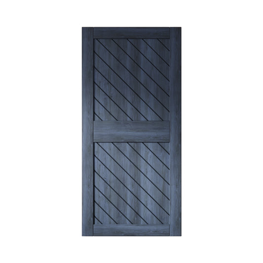 HOMACER 32-in x 84-in Navy Prefinished Non-standard Pine Wood Solid core Single Barn Door (Hardware Not Included)