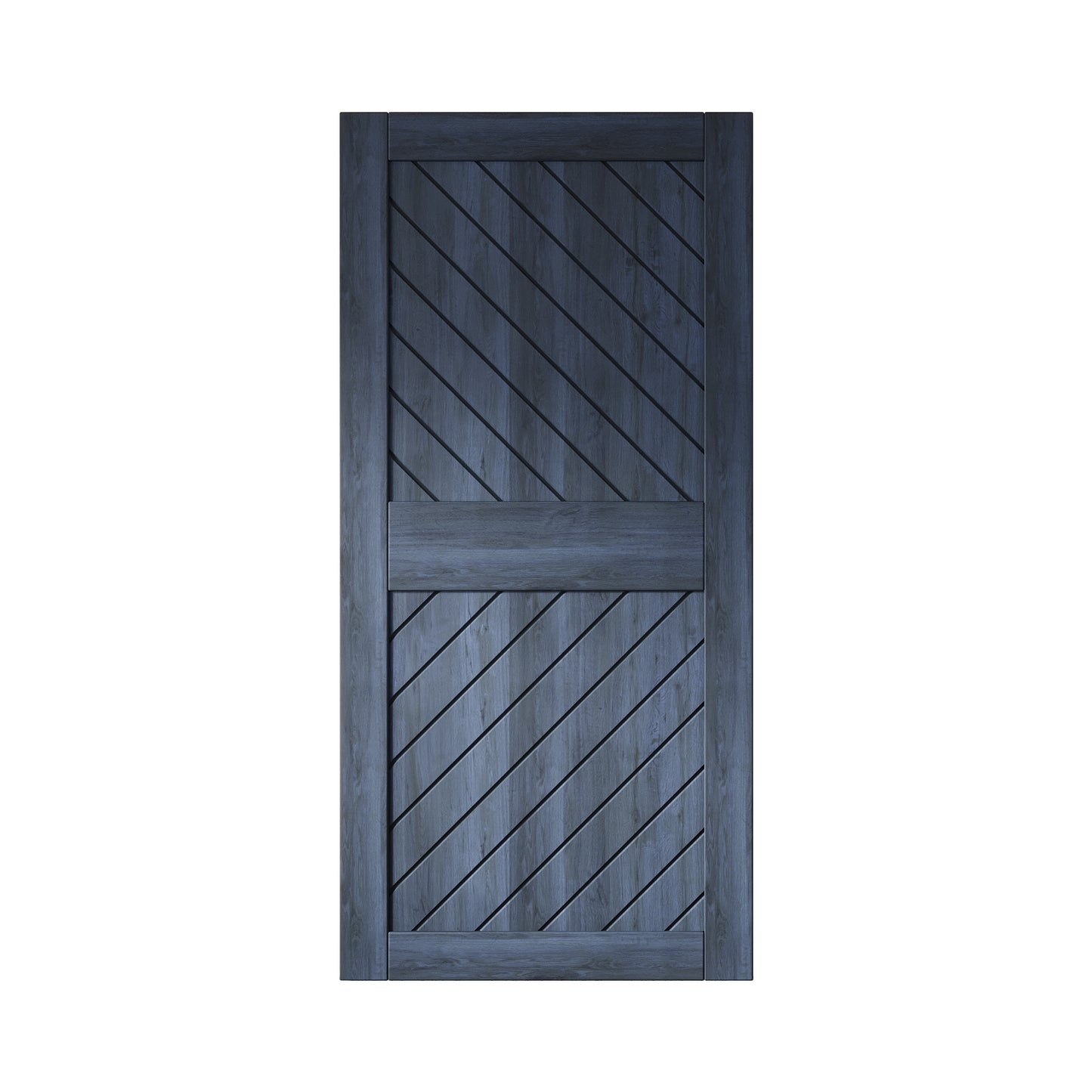 HOMACER 40-in x 84-in Navy Prefinished Non-standard Pine Wood Solid core Single Barn Door (Hardware Not Included)
