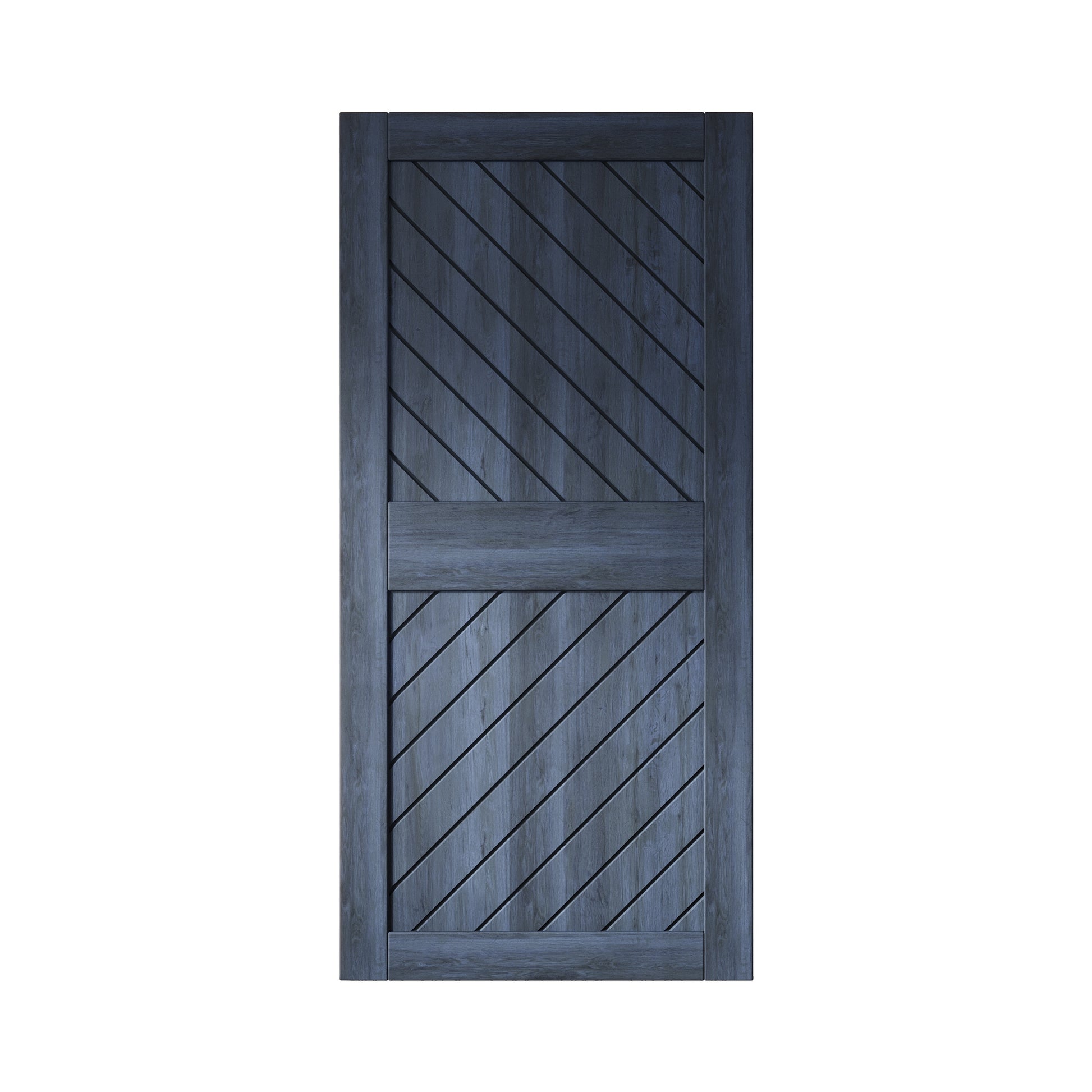 HOMACER 40-in x 84-in Navy Prefinished Non-standard Pine Wood Solid core Single Barn Door (Hardware Not Included)