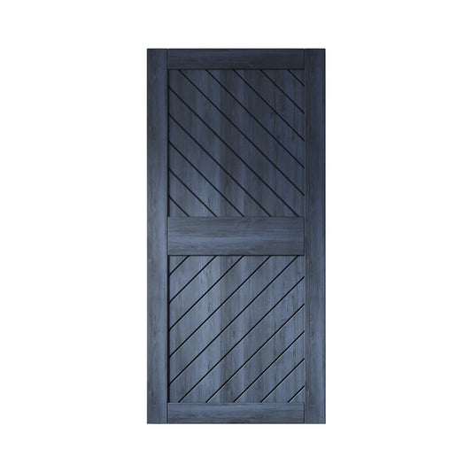 HOMACER 40-in x 84-in Navy Prefinished Non-standard Pine Wood Solid core Single Barn Door (Hardware Not Included)