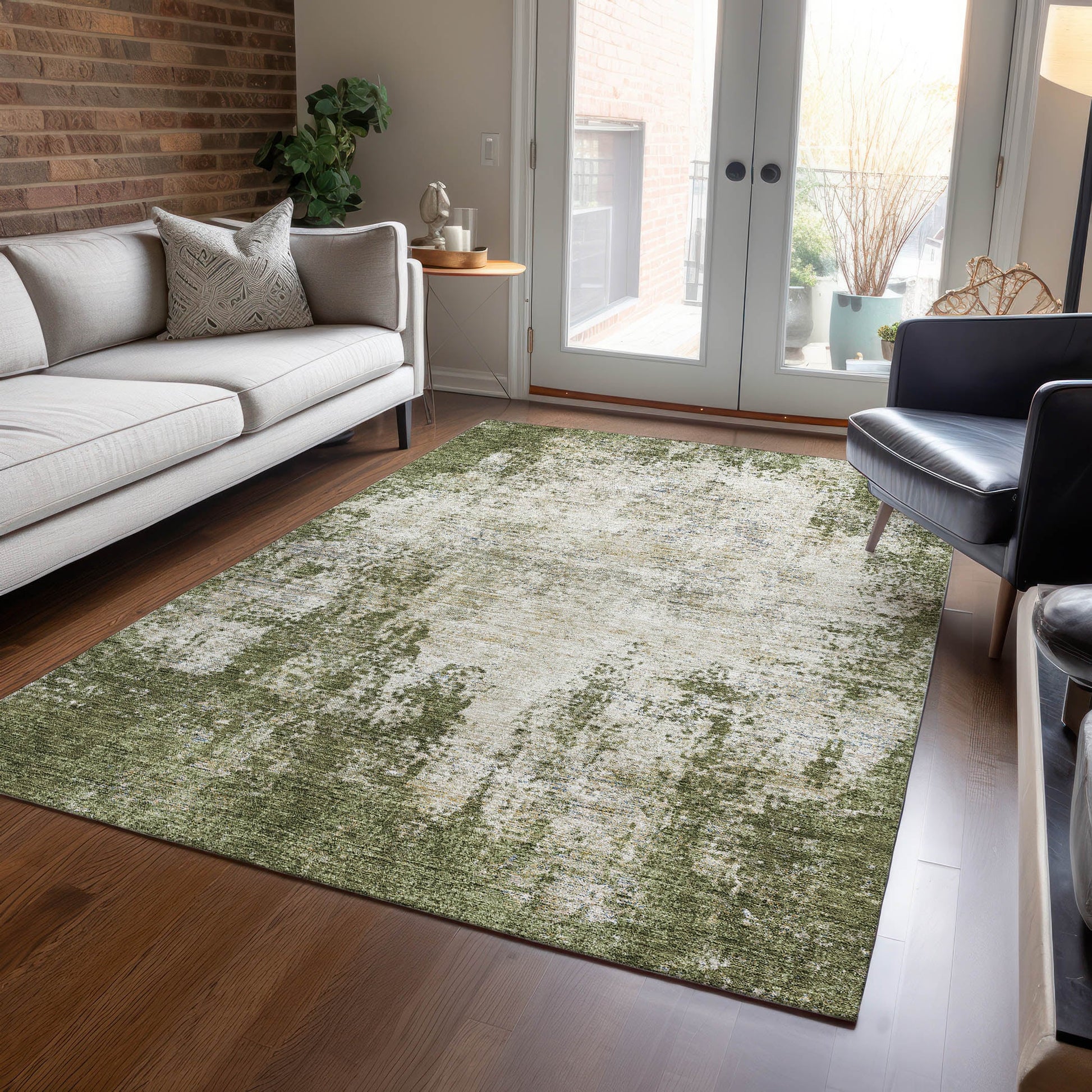 Addison Rugs Chantille ACN940OL 9 x 12 (ft) Loomed Olive Rectangular Indoor/Outdoor Machine washable Pet Friendly Area rug