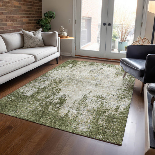 Addison Rugs Chantille ACN940OL 9 x 12 (ft) Loomed Olive Rectangular Indoor/Outdoor Machine washable Pet Friendly Area rug