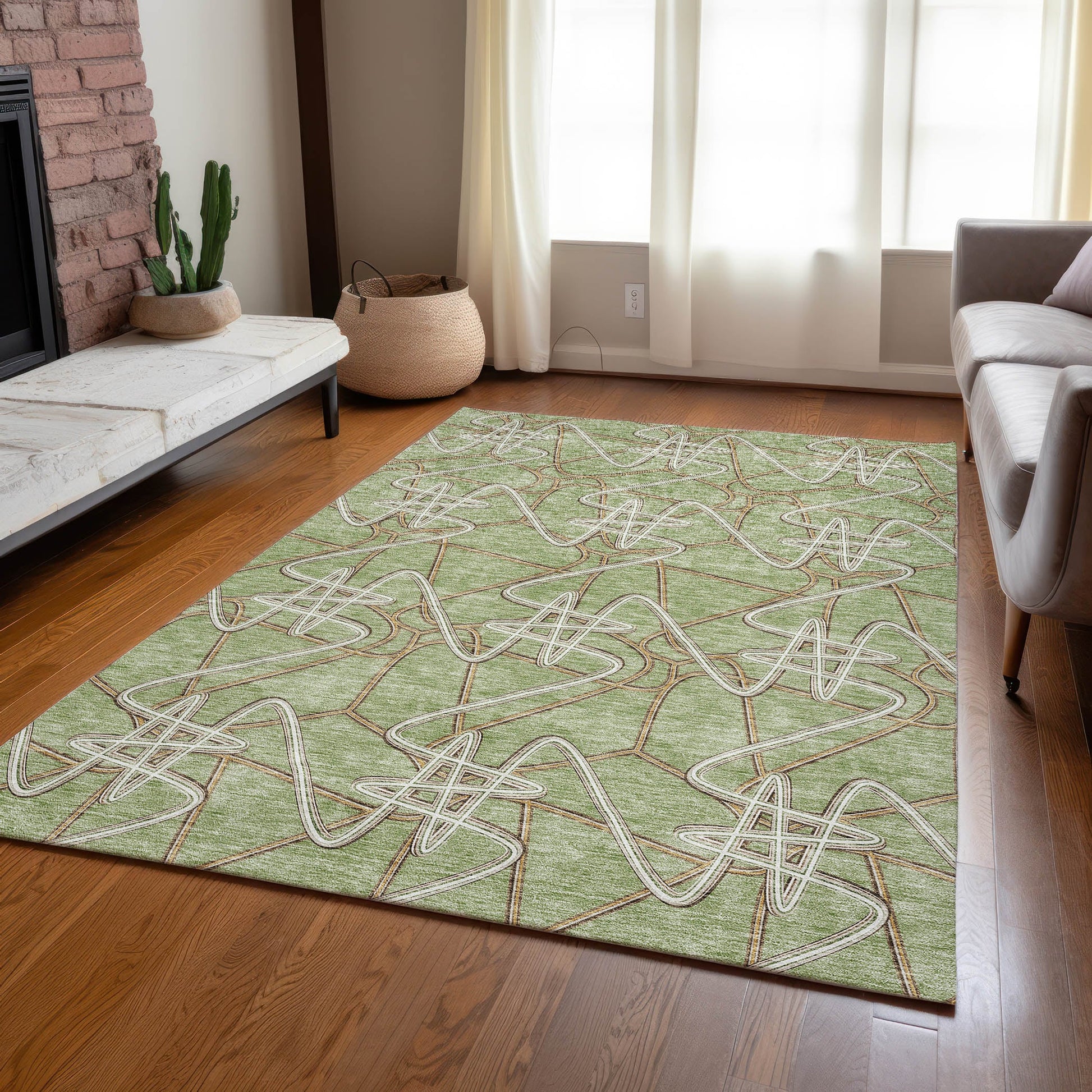 Addison Rugs Chantille ACN947AL 8 x 10 (ft) Loomed Aloe Rectangular Indoor/Outdoor Machine washable Pet Friendly Area rug