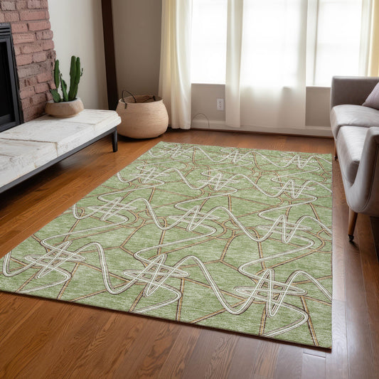Addison Rugs Chantille ACN947AL 8 x 10 (ft) Loomed Aloe Rectangular Indoor/Outdoor Machine washable Pet Friendly Area rug
