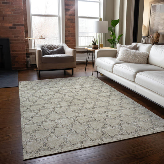 Addison Rugs Chantille ACN960BG 8 x 10 (ft) Loomed Beige Rectangular Indoor/Outdoor Machine washable Pet Friendly Area rug