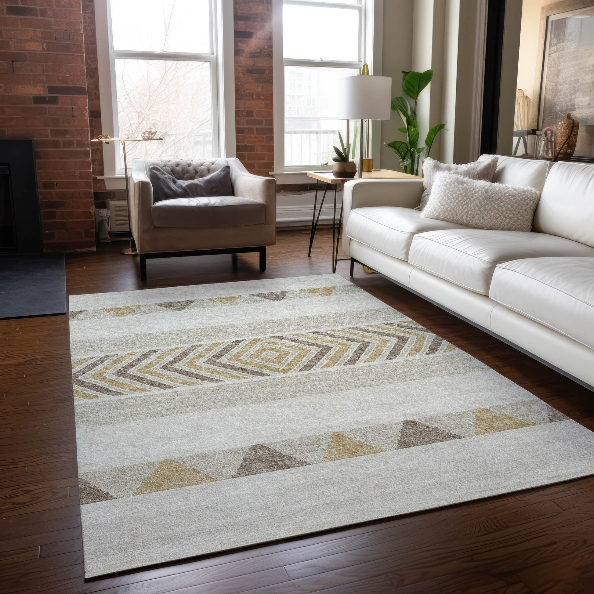 Addison Rugs Chantille ACN965IV 8 x 10 (ft) Loomed Ivory Rectangular Indoor/Outdoor Machine washable Pet Friendly Area rug