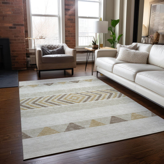 Addison Rugs Chantille ACN965IV 8 x 10 (ft) Loomed Ivory Rectangular Indoor/Outdoor Machine washable Pet Friendly Area rug