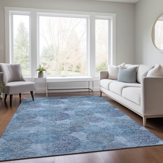 Addison Rugs Chantille ACN977DN 8 x 10 (ft) Loomed Denim Rectangular Indoor/Outdoor Machine washable Pet Friendly Area rug
