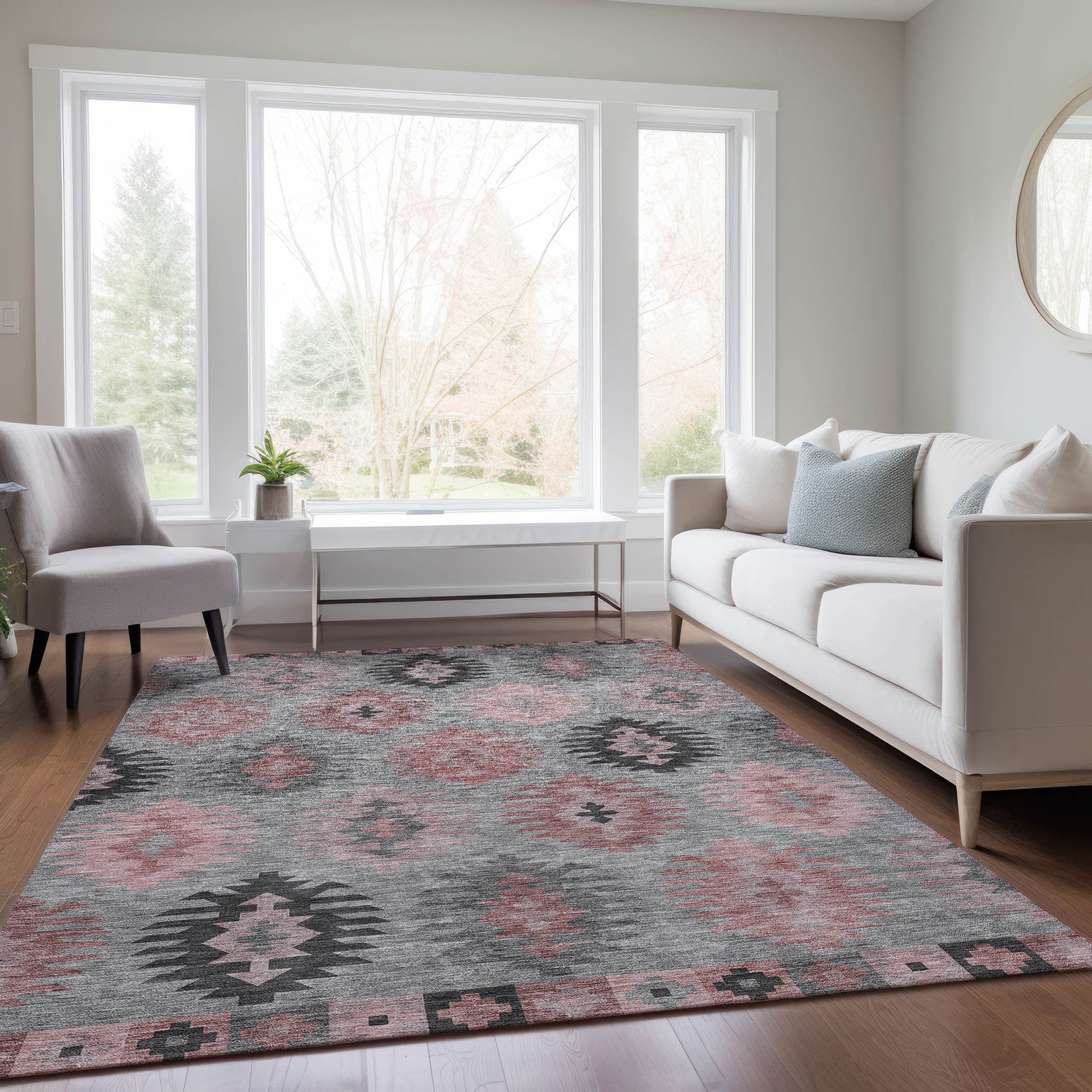 Addison Rugs Chantille ACN983GY 8 x 10 (ft) Loomed Gray Rectangular Indoor/Outdoor Machine washable Pet Friendly Area rug